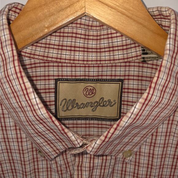 Wrangler Western Shirt XL Classics Rust Copper Plaid Long Sleeve Button Down - Picture 6 of 12
